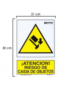 Cartel Riesgo Caida De Objetos 30x21 cm. - Imagen 1