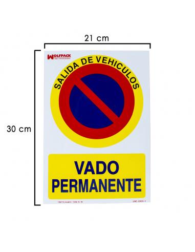 Cartel Vado Permanente 30x21 cm. - Imagen 1