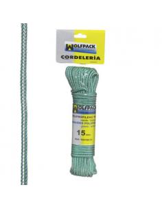 Cuerda Trenzada Polipropileno Blanca / Verde (Madeja 15 m.) - Imagen 1