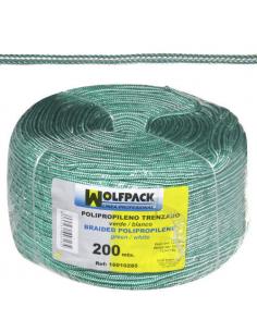 Cuerda Trenzada Polipropileno Blanca / Verde (Bobina 200 m.) - Imagen 1
