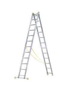 Escalera Aluminio 2 Tramos 10+10 Peldaños - Imagen 1