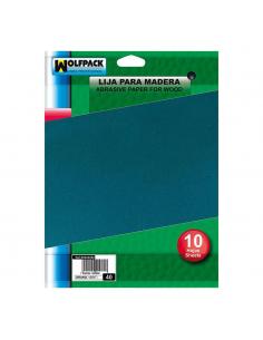 Lija Madera Grano 40 (Pack 10 pliegos) - Imagen 1