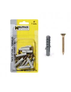 Taco Nylon+Tirafondo   7 mm. (10 Piezas) - Imagen 1