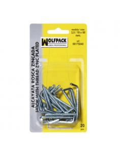 Alcayatas Rosca Zincada  4,0 / 20x70 mm. (Blister 15 Piezas) - Imagen 1