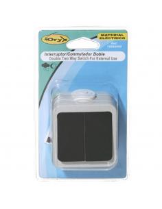 Interruptor / Conmutado Oryx  Doble con tapa gris - Imagen 1