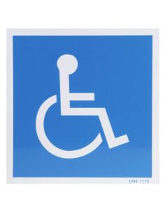 Cartel Minusvalidos Azul blanco  21x21 cm. - Imagen 1