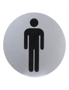 Cartel Aluminio Baño Hombre Ø12 cm. - Imagen 1