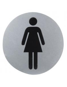Cartel Aluminio Baño Mujer Ø12 cm. - Imagen 1