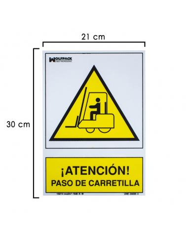 Cartel Atencion Paso Carretilla 30x21 cm. - Imagen 1