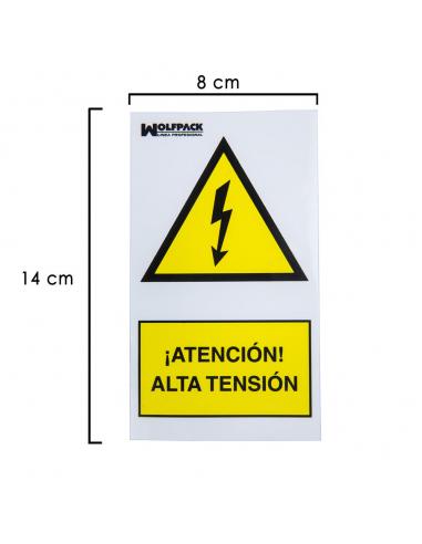 Cartel Adhesivo Alta Tension 140x80 cm. - Imagen 1