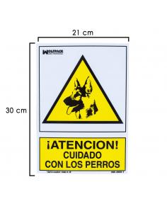 Cartel Cuidado Con Los Perros 30x21 cm. - Imagen 1