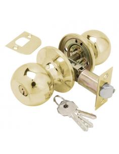 Pomo Puerta Wolfpack Con Llave Latonado - Imagen 1