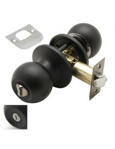 Pomo Puerta Wolfpack Con Condena Negro Para Baños - Imagen 1