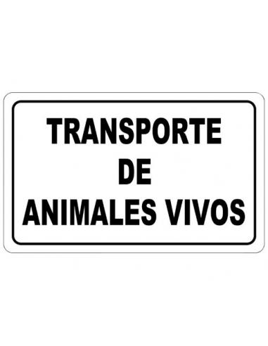Cartel Transporte Animales Vivos 30x21 cm. - Imagen 1