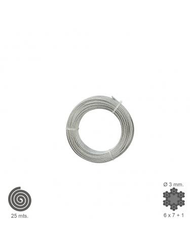 Cable Galvanizado    3 mm. (Rollo 25 Metros) No Elevacion - Imagen 1