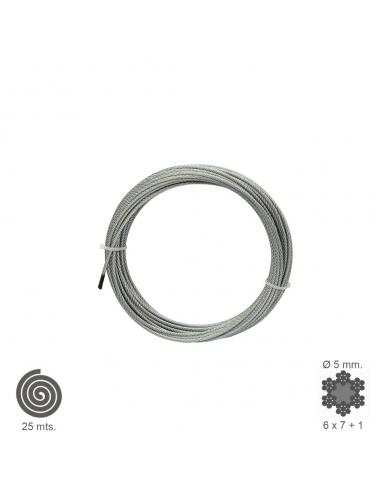 Cable Galvanizado    5 mm. (Rollo 25 Metros) No Elevacion - Imagen 1