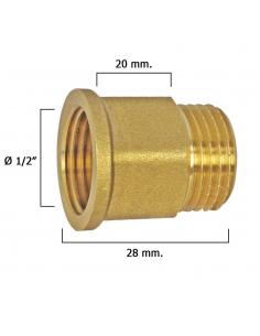 Alargadera Hexagonal Pulida 1/2x20 - Imagen 1