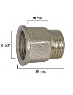 Alargadera Hexagonal Cromo 1/2x20 - Imagen 1
