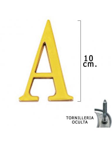 Letra Latón "A" 10 cm. con Tornilleria Oculta (Blister 1 Pieza) - Imagen 1