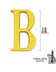 Letra Latón "B" 10 cm. con Tornilleria Oculta (Blister 1 Pieza) - Imagen 1