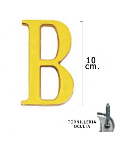 Letra Latón "B" 10 cm. con Tornilleria Oculta (Blister 1 Pieza) - Imagen 1