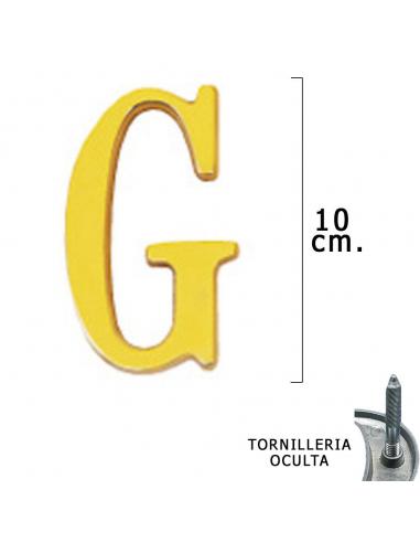Letra Latón "G" 10 cm. con Tornilleria Oculta (Blister 1 Pieza) - Imagen 1