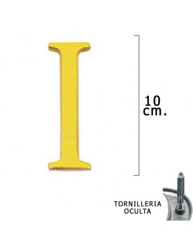 Letra Latón "I" 10 cm. con Tornilleria Oculta (Blister 1 Pieza) - Imagen 1