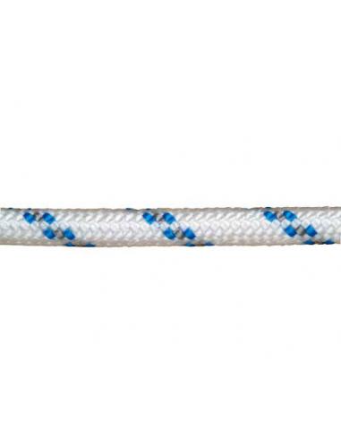 Cuerda Poliester Trenzada Blanca / Azul 4 mm. Bobina 200 m. - Imagen 1