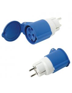 Adaptador Industrial Schuko Cetac Simple 2p Con Tapa - Imagen 1