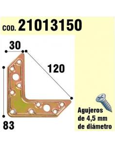 Soporte Para Madera Placa "L"  Bicromatado 120 mm. - Imagen 1
