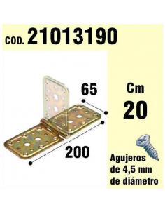 Soporte Para Madera Bisagra Bicromatado 65 x 200 mm. - Imagen 1