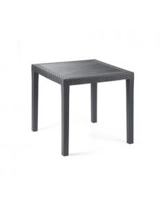Mesa Resina Ratan Antracita King 80x80 cm. - Imagen 1