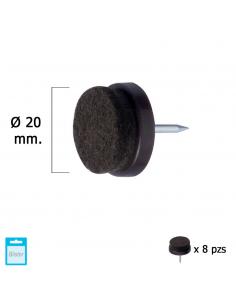Deslizante Marron Con Fieltro Ø20 (Blister 8 Unidades) - Imagen 1