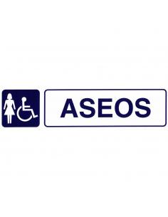 Rotulo Adhesivo Aseos Minusvalidos+mujeres 250x63 mm. - Imagen 1