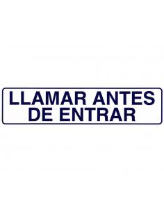 Rotulo Adhesivo 250x63 mm. Llamar Antes De Entrar - Imagen 1