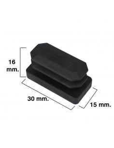 Contera Rectangular Negra 15x30mm. Blister 4 piezas. - Imagen 1