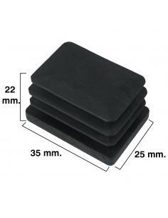 Contera Rectangular Negra 25x35mm. Blister 4 piezas. - Imagen 1
