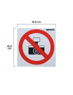 Cartel Prohibido Hacer Fotografias 10,5x10,5 - Imagen 1