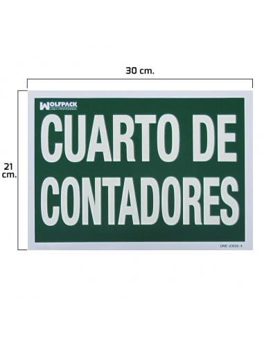 Cartel Cuarto De Contadores 30x21 - Imagen 1